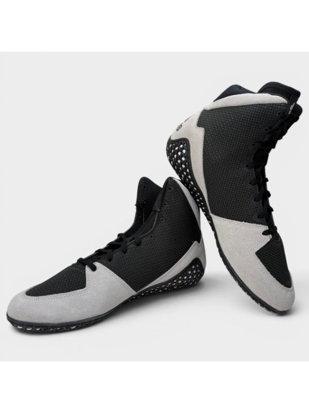 Adidas FZ5381 Mat Wizard 5 Gray White Black Lace-Up Wrestling Shoes Men's US 9.5 - Picture 8 of 13